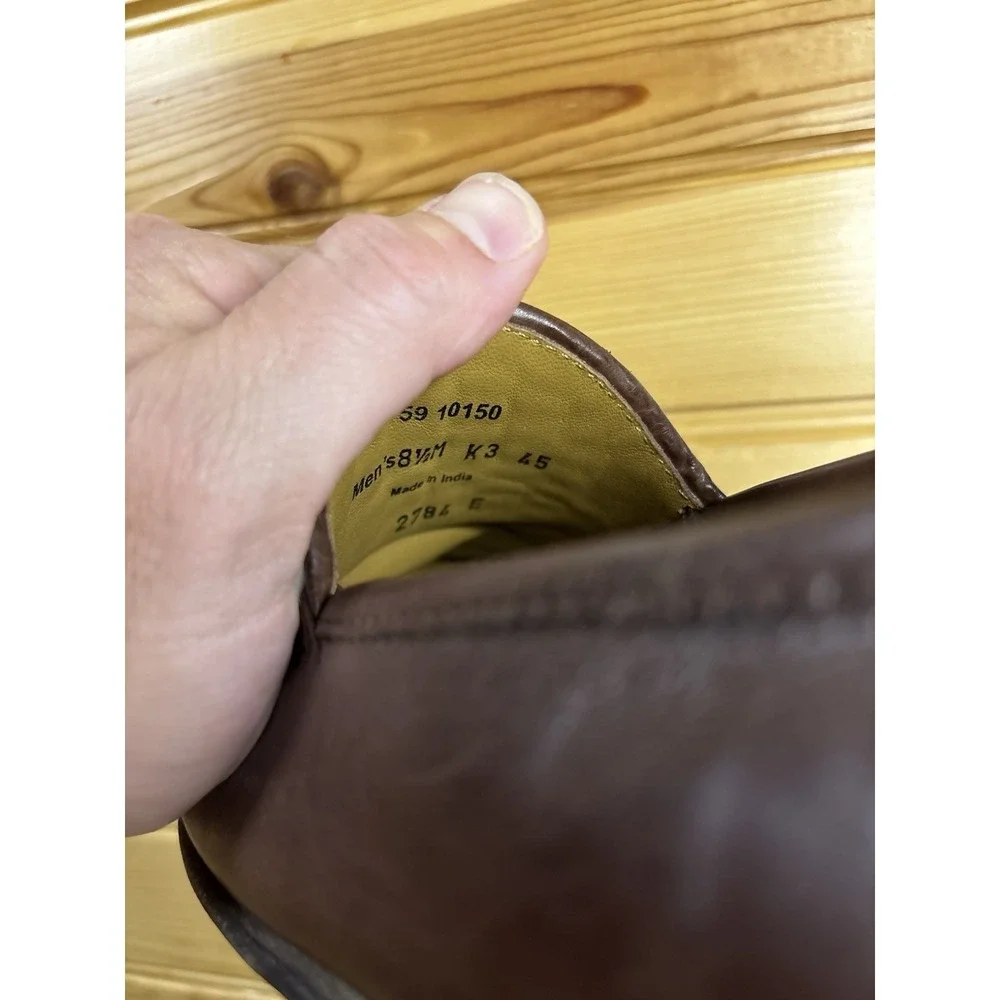 Johnston & Murphy Men's Penny Loafer 8.5 Woven Brown Moc Toe Dress‎ Shoe Leather